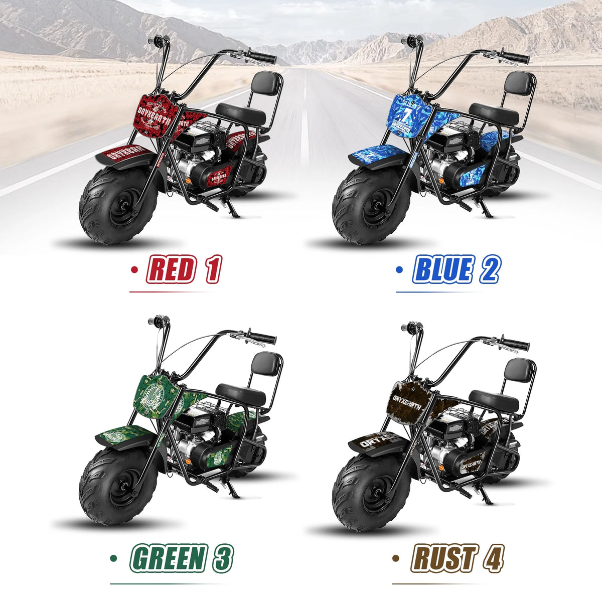 Oryxearth 99cc 4-Stroke Mini Bikes, Gas Powered Mini Dirt Bike, up to 24 mph, Green