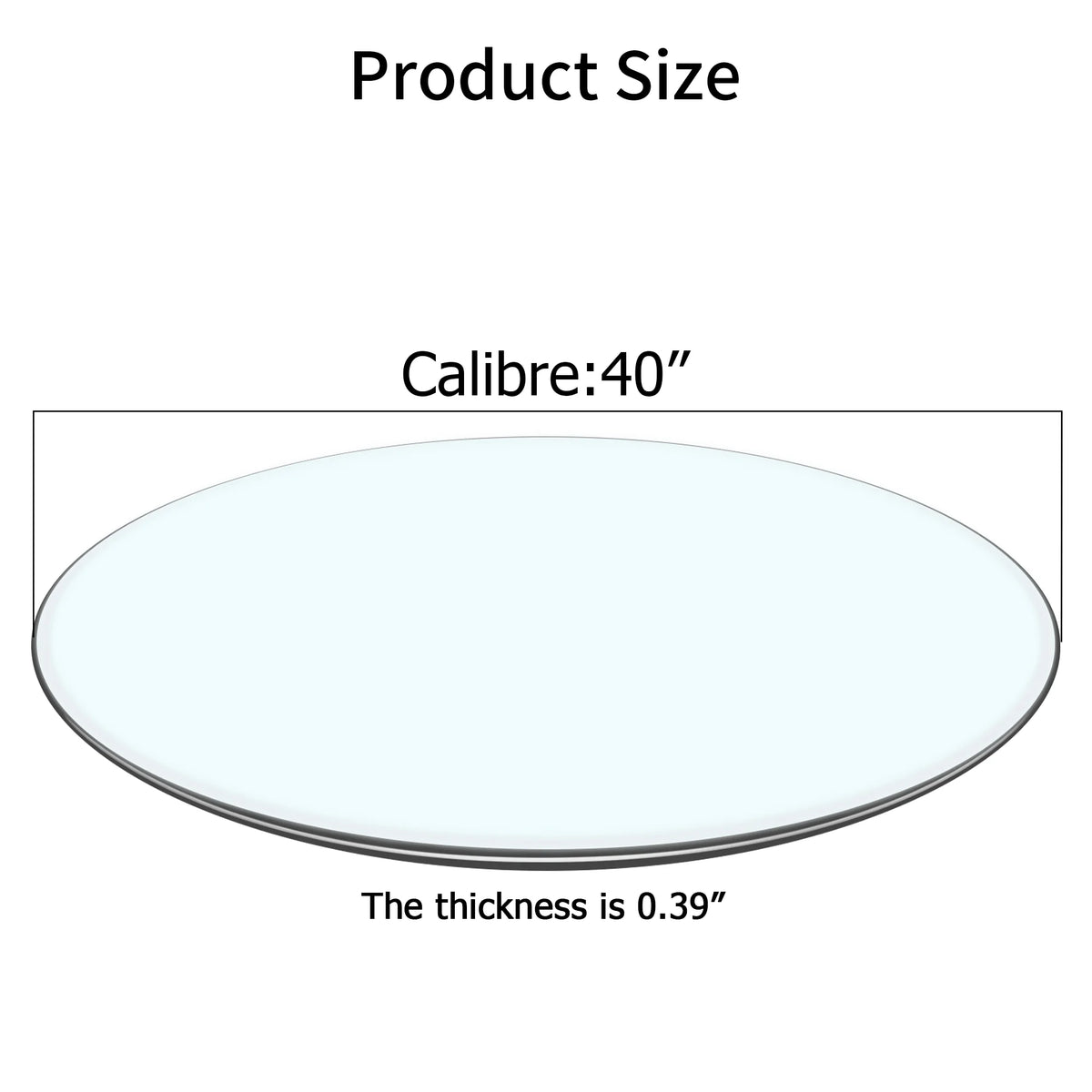 40 Inch Round Glass Dining Table Top,Circle Tempered Glass Kitchen Table Top with 4-6 Rubber Anti-Slip Ring,0.35'' Clear Circular Dining Table Top, for Dining,Restaurant Table and Lazy Susan