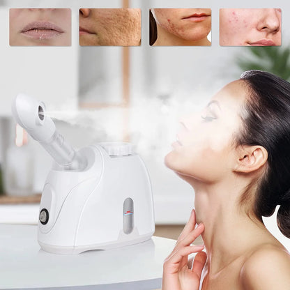Fixdono Portable Facial Steamer, Nano Ionic Face Steamer with 180 Rotatable Sprayer, Warm/Cold Mist Portable Facial Steamer for Salon and SPA