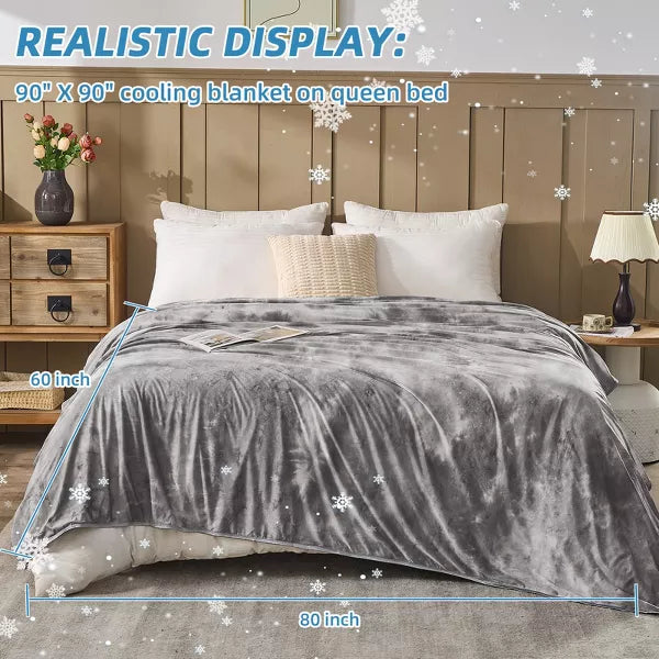Inhand Cooling Blankets For Hot Sleepers, Absorbs Heat To Keep Adults Cool For Summer Nights Sweats, Gray Lightweight Blanket For Couch Bed