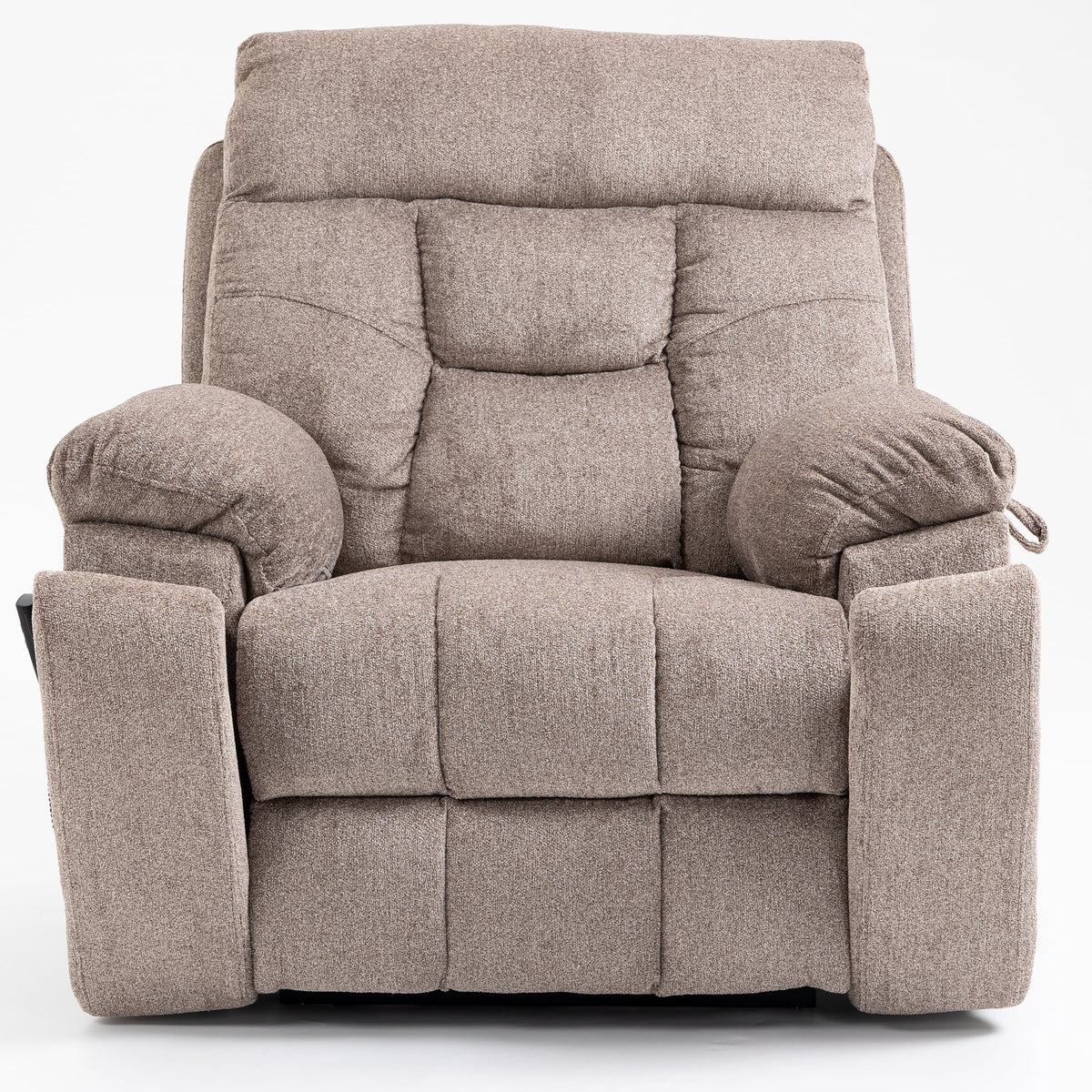 UHOMEPRO Oversized Power Lift Recliner Chair with Massage and Heat for Elderly, Large Wide Seat Recliners for Big and Tall, Safety Motion Reclining Mechanism with Hidden Cup Holder, Light Brown