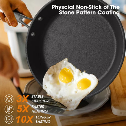 imarku Non Stick Frying Pans - 12 inch Nonstick Skillet, Large Frying Pans Nonstick Dishwasher Safe with Stainless Steel Handle,Easy Cleanup