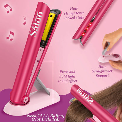 Richgv Girls Toys Hair Salon Playset, 22 Pcs Pretend Play Beauty Salon Hair Stylist Kid Toy with Hairdryer Accessories Makeup Set Christmas Gift for Girls
