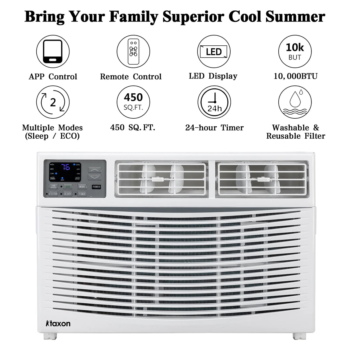 Ktaxon 12000BTU 110V Window Air Conditioner With WIFI And Remote, White