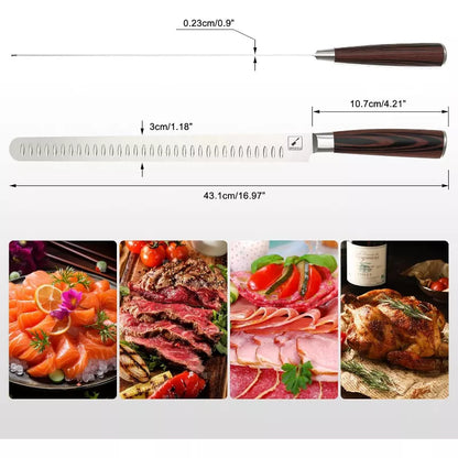 imarku Brisket Knife, 12-Inch Ultra Sharp Carving & Slicing Knife for Brisket, BBQ, Turkey, Ham, Ribs, Roast Beef, High Carbon Stainless Steel Blade