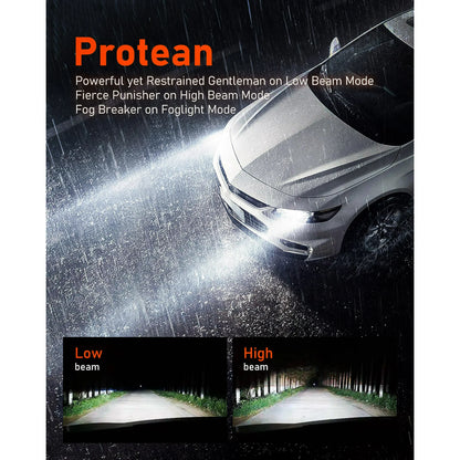 LUXSTER 2024 Punisher 40,000LM H11/H8/H9 LED Headlight Bulbs, H16 Foglight, Triple Copper Pipes, Ultra-Bright TalonLED Chips, Easy Plug-N-Play Installation, 6000K Pure White, IP68 Waterproof, 2 Pcs