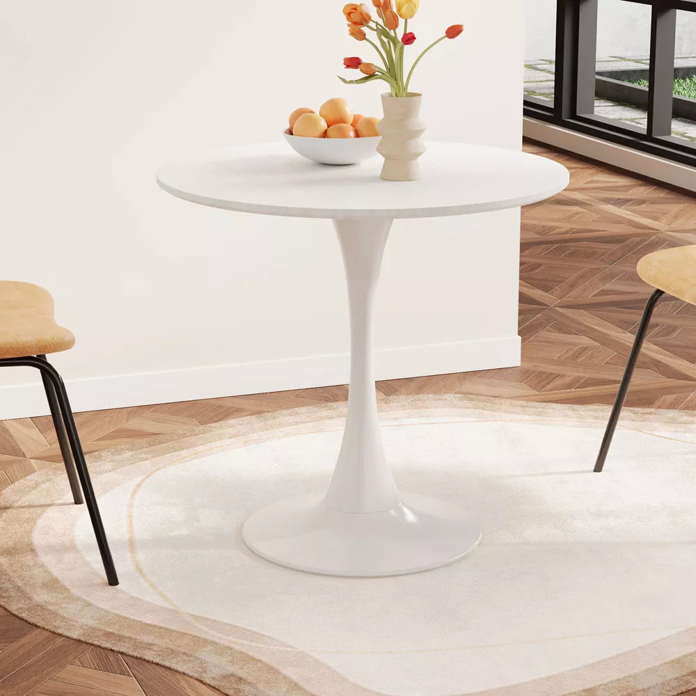 NicBex Dining Table Kitchen Table Round Dining Table Bar Table with Pedestal Base for Kitchen and Dining Room Space Saving