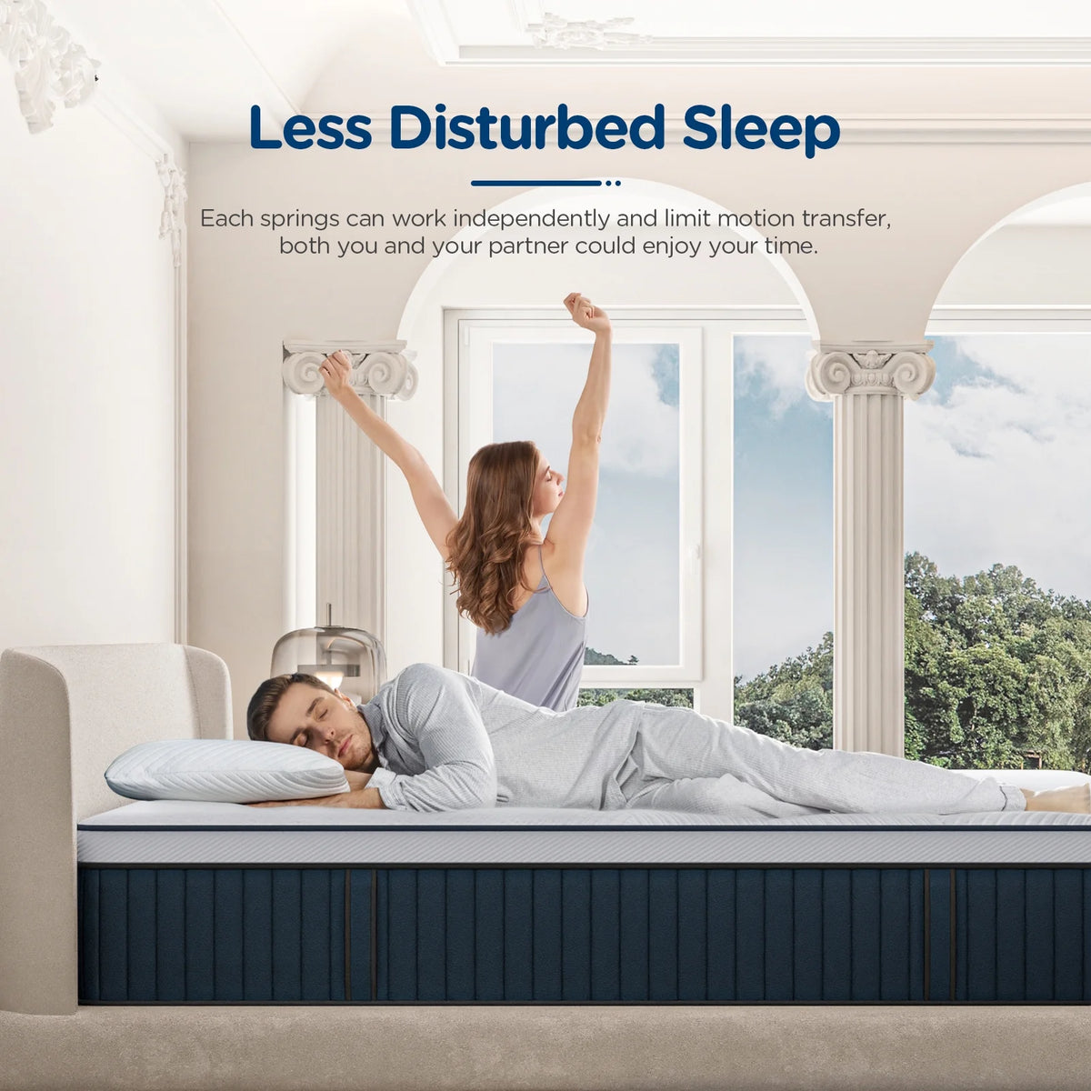 DIGLANT 14Inch Queen Hybrid Soft Medium Plush Memory Foam Mattress, Queen Size Mattress with 7-Zone Pocket Springs, Mattress in a Box for Pressure Relief, CertiPUR-US Certified