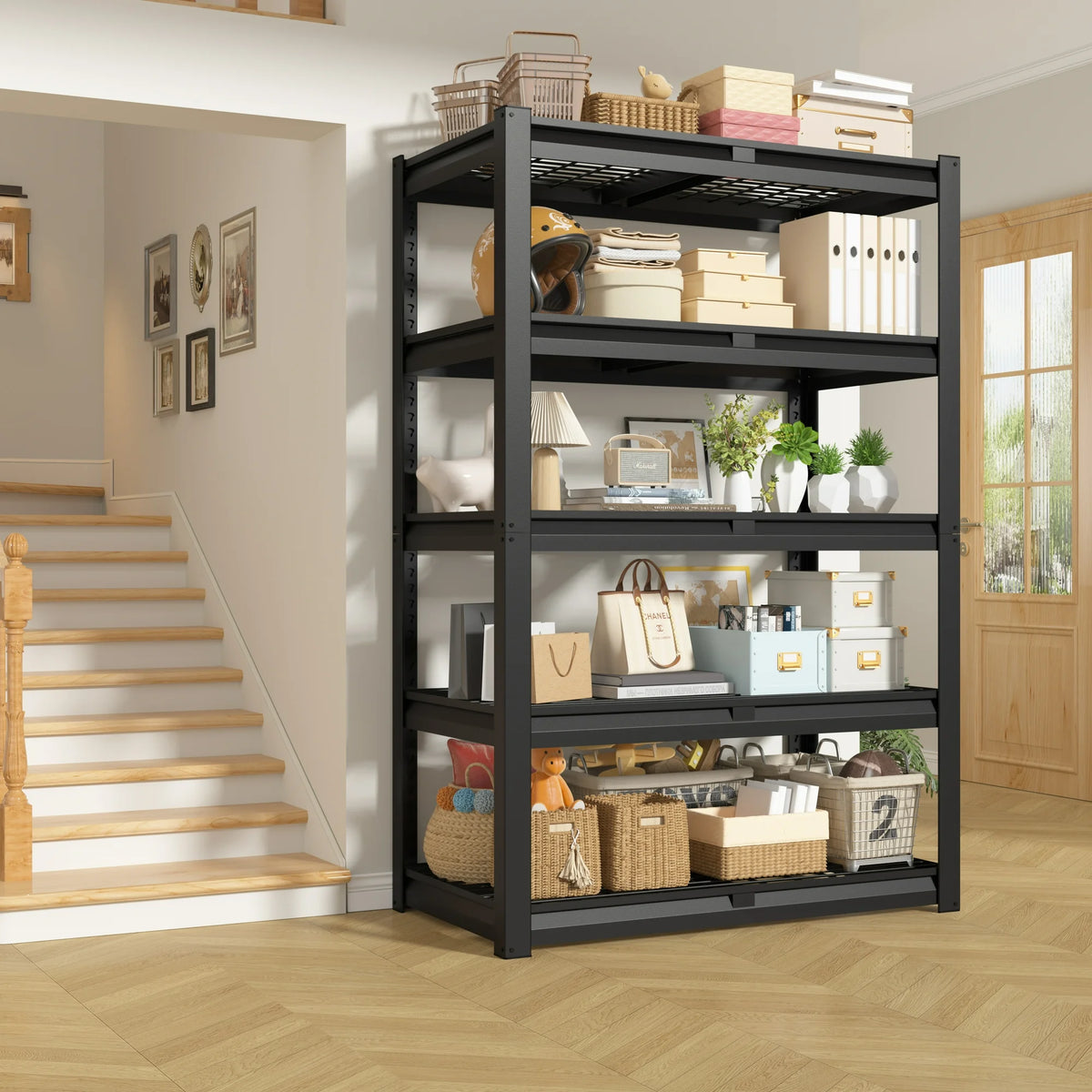 Prilinex 2750LBS Metal Storage Shelves Garage Shelving Unit 5 Tier Heavy Duty Storage Rack for Warehouse Pantry Closet, 36"W x 16"D x 72"H