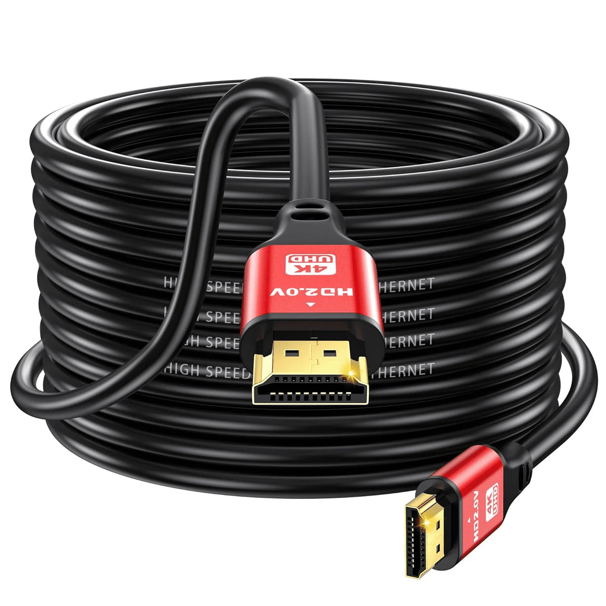 Jorenca 4K HDMI 50FT Cable (HDMI 2.0,18Gbps) Ultra High Speed Gold Plated Connectors,Ethernet Audio Return,Video 4K,FullHD1080p 3D Arc Compatible with UHD TV Monitor Laptop Xbox PS4/PS5 ect