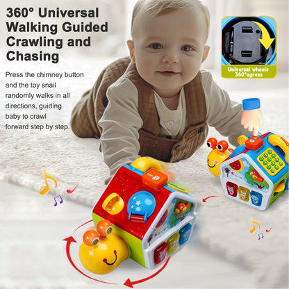 Richgv Musical Snail Toys Baby Crawling Toys for 6-12 Month, Educational Montessori Toddler Toy Christmas Gifts for Boys Girls
