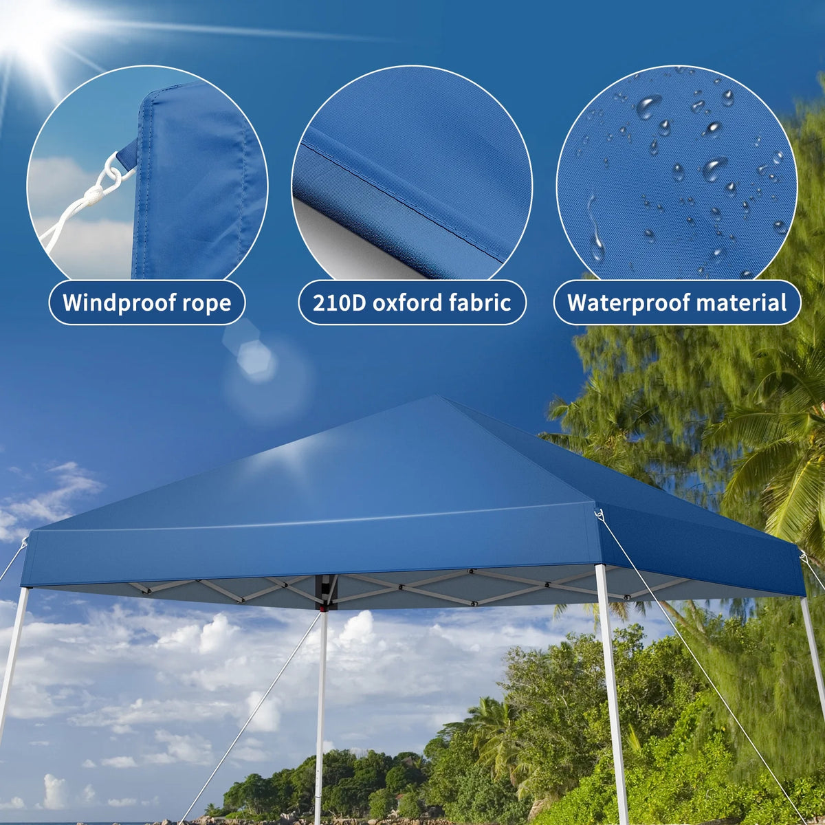 Ktaxon 10ft x 10ft Base/8ft x 8ft Top Ez Pop up Anti Uv Patio Tent Folding Gazebo Backyard Canopy Sun Shade