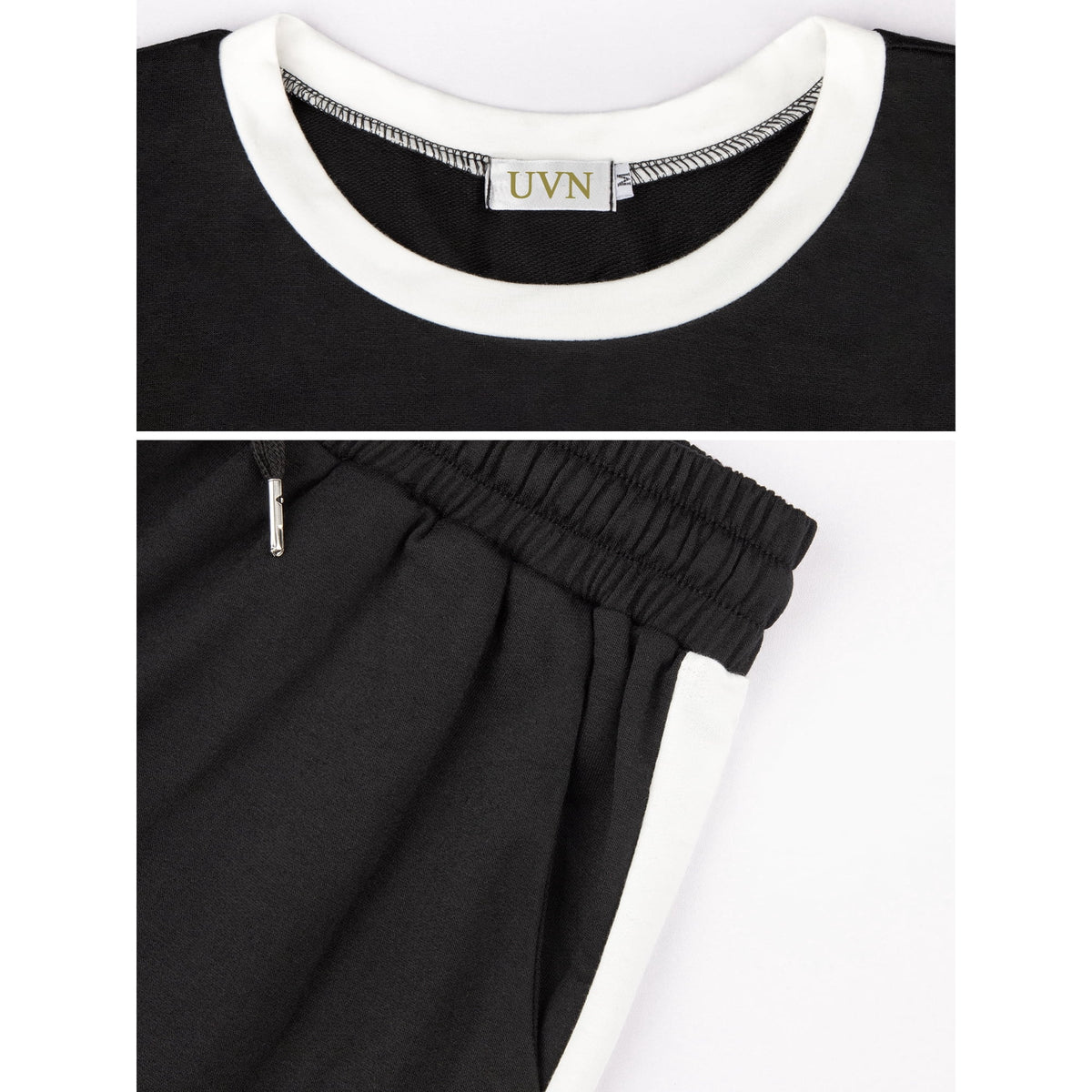 UVN Sweatsuits Womens 2pcs Sets Jogger Set Casual 2 Piece Outfit Striped Sweatshirts Long Tracksuits