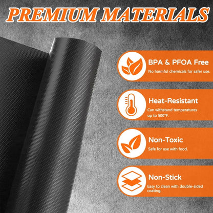 Aovky Oven Liners for Bottom of Oven 4 Pack, 15.7" x 23.6" Large Thick Heavy Duty Non Stick Teflon Oven Mats for Bottom of Electric Ovens Gas Ovens Microwave Grills, Black with Silicone Brush