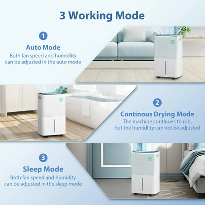 Havato 15 pints Dehumidifiers, 1000 Sq. Ft Dehumidifier with 3 modes, 24-H Setting, Portable Dehumidifier for Basement/Bathroom/Laundry Room