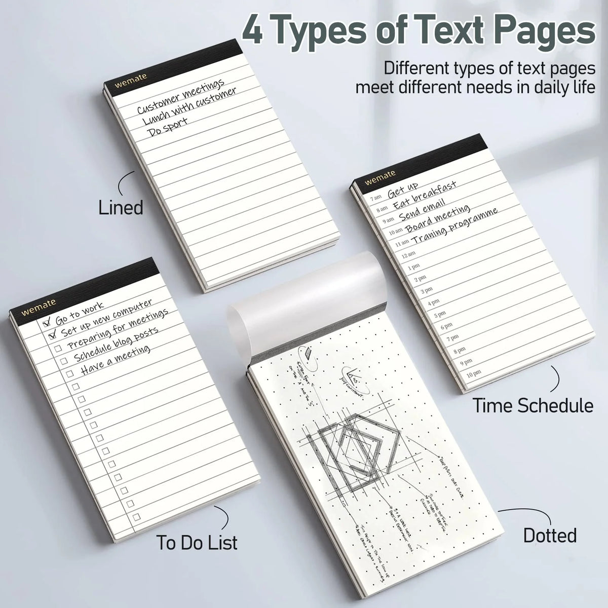 WEMATE Notepad Holder Set,for Meetings, Daily Records, and Notes Brown