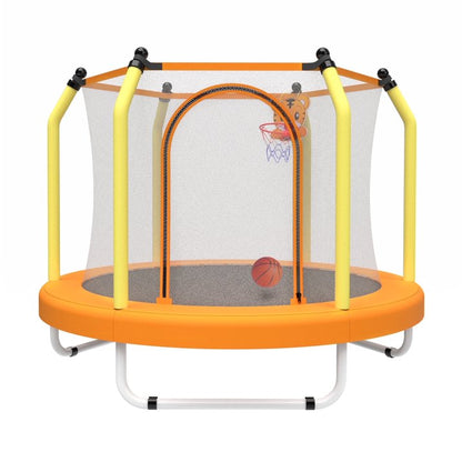 SHINPT 55  Kids Trampoline for Kids Age2 8, Indoor/Outdoor Toddler Trampoline Featuring Safety Handle, Easy Assembly, Entertainment Trampoline Basketball Hoop for Backyard, Patio