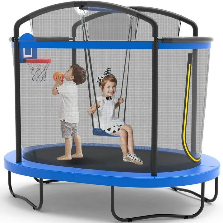 SHINPT 4 6FT Toddler Trampoline for Kids, Kids Indoor Trampoline with 771LBS Load Bearing Capacity, Mini Trampoline Indoor  Outdoor, Small Trampoline with 4 Accessories  Adjustable Gymnastics Bar