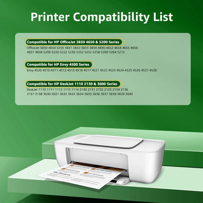 63XL Ink Cartridge Compatible for HP 63 Ink Cartridge Works with for Officejet 3830 4650 5200 5255 Envy 4520 4512 Deskjet 1112 3630
