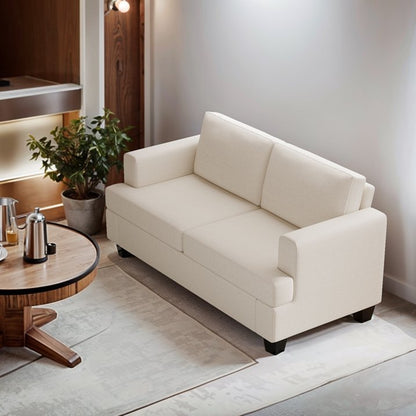 61.75  Comfy Sofa Couch, Modern Upholstered 2 Seater Couch for Living Room, Linen Love Seat Sofa with Wide Armrests and Deep Seats, Beige