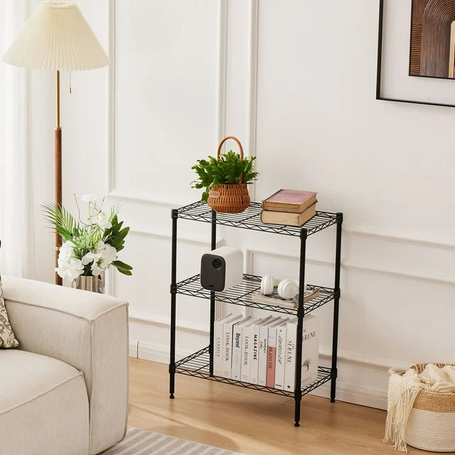 EverPick 3-Tier Storage Shelving Unit, Adjustable Metal Wire Racks Heavy Duty Standing Shelf Organizer for Kitchen, Closet, Pantry, Garage, Bathroom, Laundry