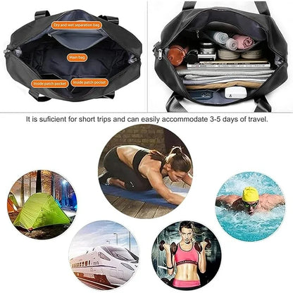 TRANSLINK Women & Men Gym Bag with Toiletry Bag Lightweight Waterproof Multi-Compartment