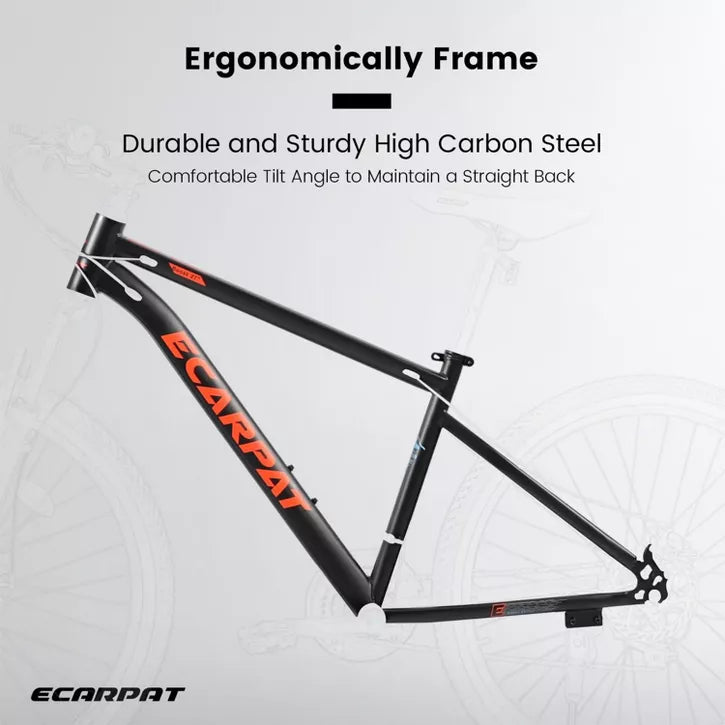 BestParts Teen Mountain Bike 24 Inch, Youth MTB Bicycle with Disc Brakes, Durable Steel Frame, for School Commuting & Outdoor Use, Red+Black
