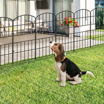 BSHAPPLUS Garden Fence 10 Pack ,36in (H) x 11ft (L) Metal Fence,Rustproof Decorative Fence,Animal Wire Fence,Wrought Iron Fence, Outdoor Picket Fencing No-Dig for Yard, Lawn and Patio Borders