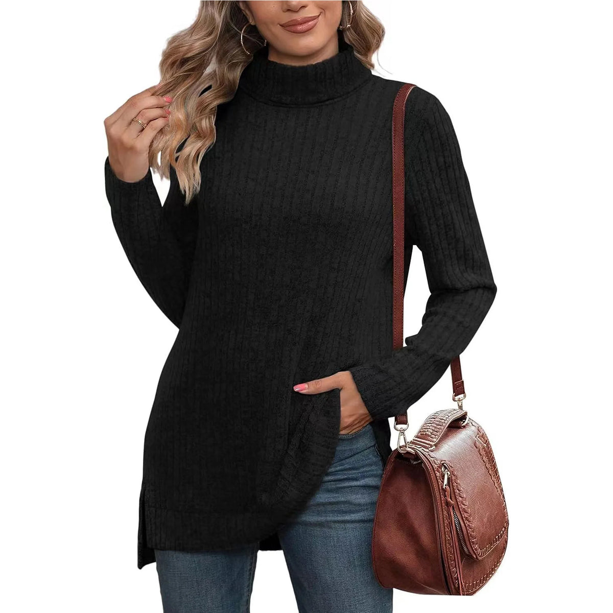 Womens Sweaters Long Sleeve Tops Fall Fashion Shirts Winter Lightweight Sweaters for Women Tops Dressy Casual T-Shirts Blouse