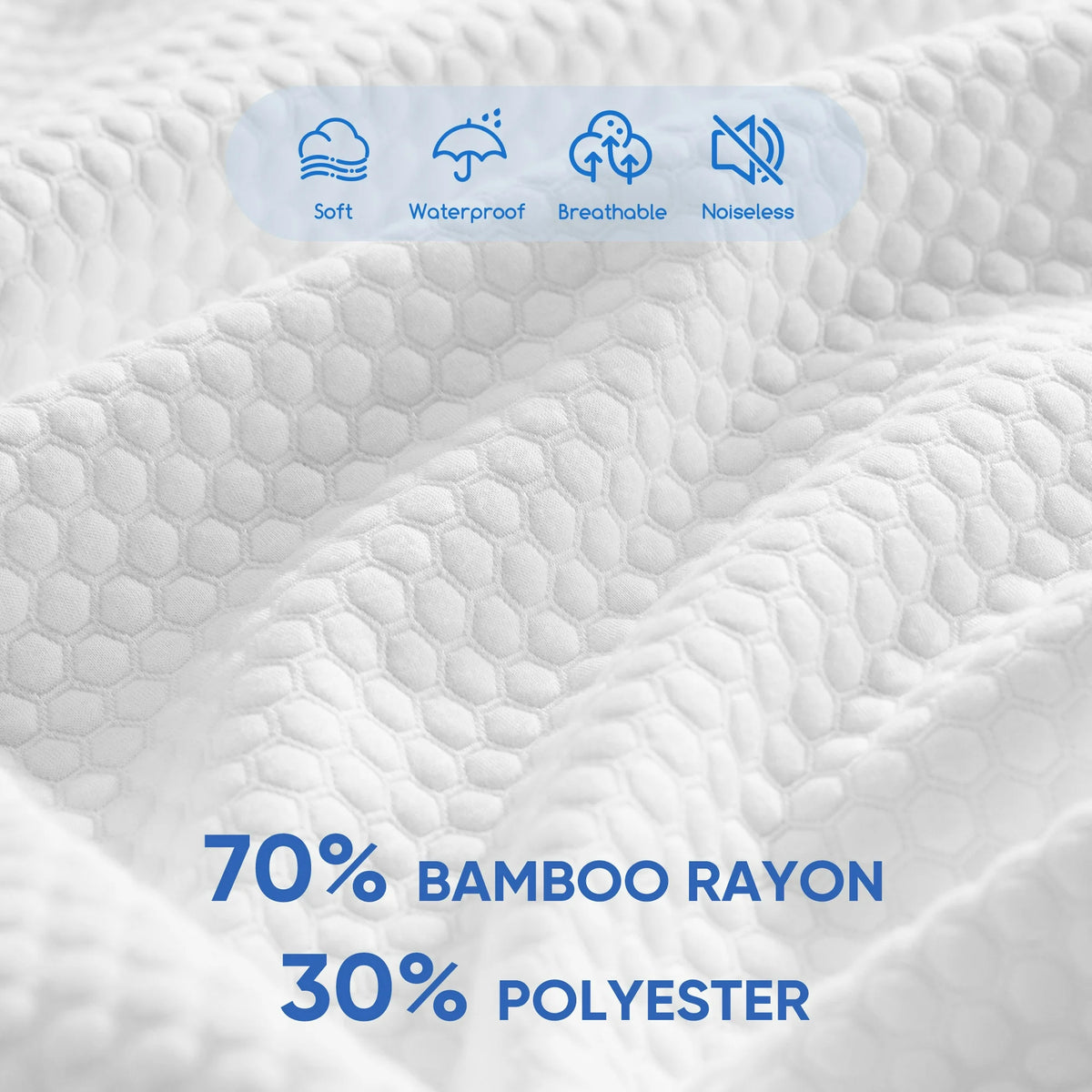 edx Full Size Waterproof Mattress Protector, Premium Terry Mattress Cover 200 GSM, Breathable, Machine Washable, Elastic Elastic Opening, White, 54 "x75"