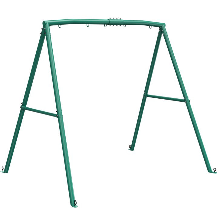 KloKick Heavy Duty A Frame Swing Stand, 440lbs Capacity, Metal Swing Frame with 5 Hanging Hooks, for Kids and Adults, Outdoor Fun(Green)