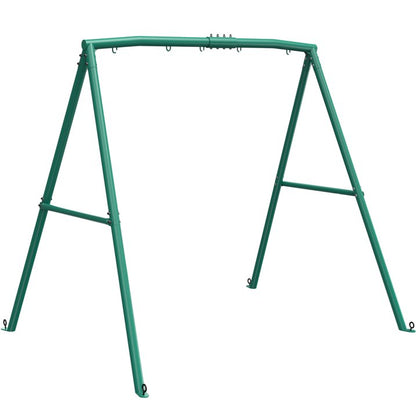 KloKick Heavy Duty A Frame Swing Stand, 440lbs Capacity, Metal Swing Frame with 5 Hanging Hooks, for Kids and Adults, Outdoor Fun(Green)
