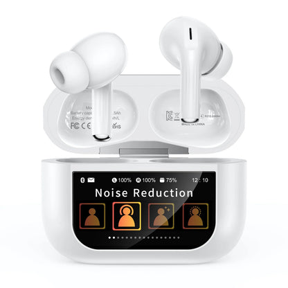AHANSI Wireless Earbuds with Multifunctional Touch Screen 35H Playtime Bass Stereo Headphones