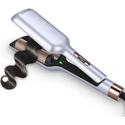 Aima Beauty 2 Barrel Hair Crimper, 1.25 inch Twins Hair Waver Curling Iron, 30S Heats Up Crimping Iron, Purple