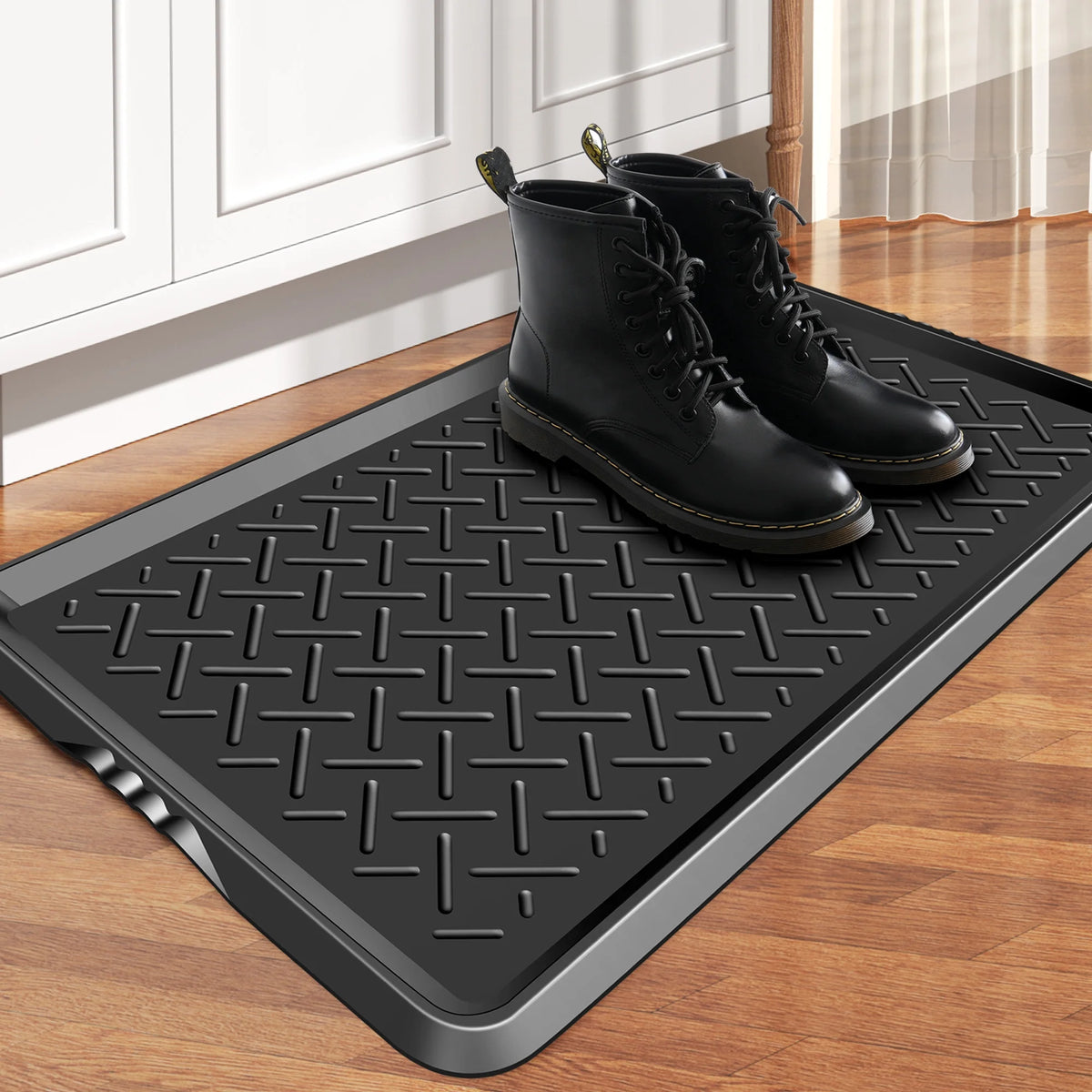 Boot Tray TPE Rubber Shoe Mat Tray for Entryway with Shoes Brush Large Boot mat Tray Multi-Purpose for Indoor or Outdoor Entryway Mat Shoe Cleaning Mat Entryway Shoe Storage 16.1x28.3Inches