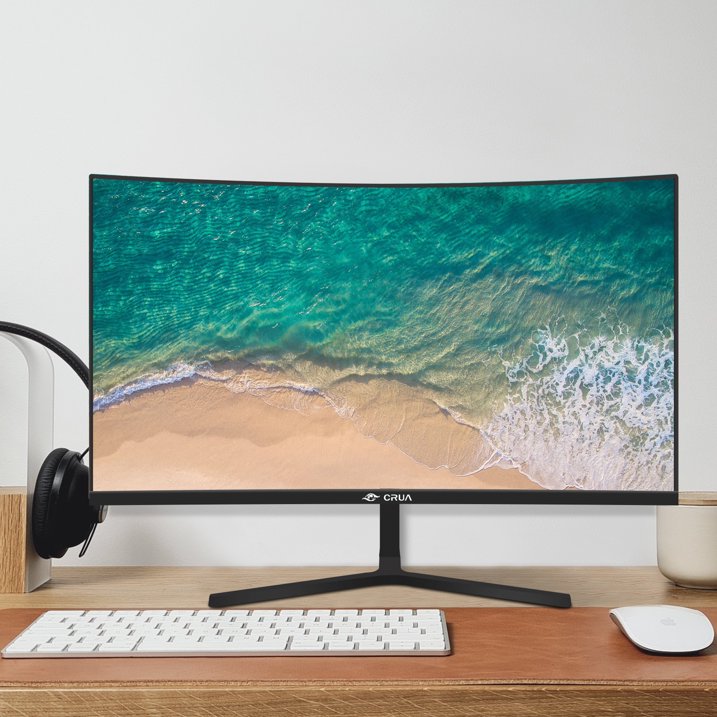 CRUA 24.5 Inch Gaming Monitor, IPS FHD(1920x1080P)/200Hz, 99% sRGB, Support FreeSync, 3-Sided Narrow Bezel, Compatible Wall Mountable(HDMI, DP), Built-in Speakers-Black