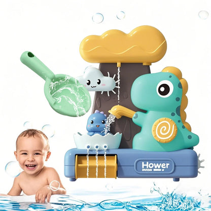 QXQ Baby Bath Toys 3 5, Dinosaur Bathtub Water Play Shower Toy for Toddlers Age 2 4, Fun Suction Cup Bath Toys for Kids Boys Girl Birthday (Ladle Color Random)
