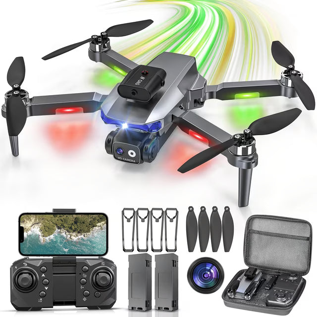 LOHEER Drone with Camera, 1080P HD FPV Drone with Brushless Motor, Altitude Hold, Gesture Selfie, 3D Flips, Waypoint Fly, Toys for Boys Girls, Beginner
