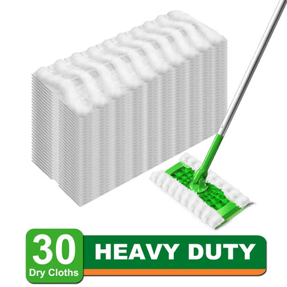 Dry Mop Pads for Swiffer Sweeper Heavy Duty Pet Sweeping Refills Cloths Cleaning Hardwood Floor Dust and Hair, Disposable, Unscented, 30 Count