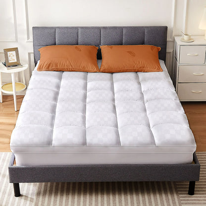 EDX Mattress Topper Twin, 75 x 39 Inch, Extra Thick Bed Topper for Hot Sleepers, 5D Snow Down Alternative Overfilled Plush Pillow Top with 8-21 Inch Deep Pocket Mattress Cover