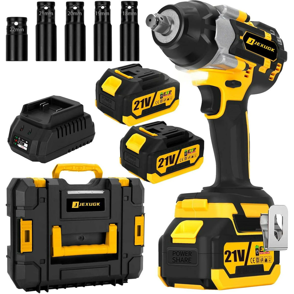 800N.m Cordless Impact Wrench, 600Ft-lbs 1 2 inch Electric Impact Gun, High Torque Brushless Impact Wrench w 2x 4.0Ah Battery