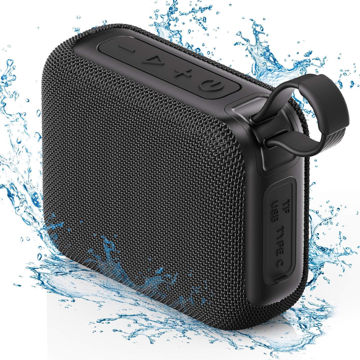 FanFun Portable Bluetooth Speaker, Mini Wireless Speaker 10W Power Subwoofer, Outdoor Waterproof Speaker with Stereo Bass, 6-8 H Playtime, Party Speaker for Home, Travel, Hiking, L3-Black