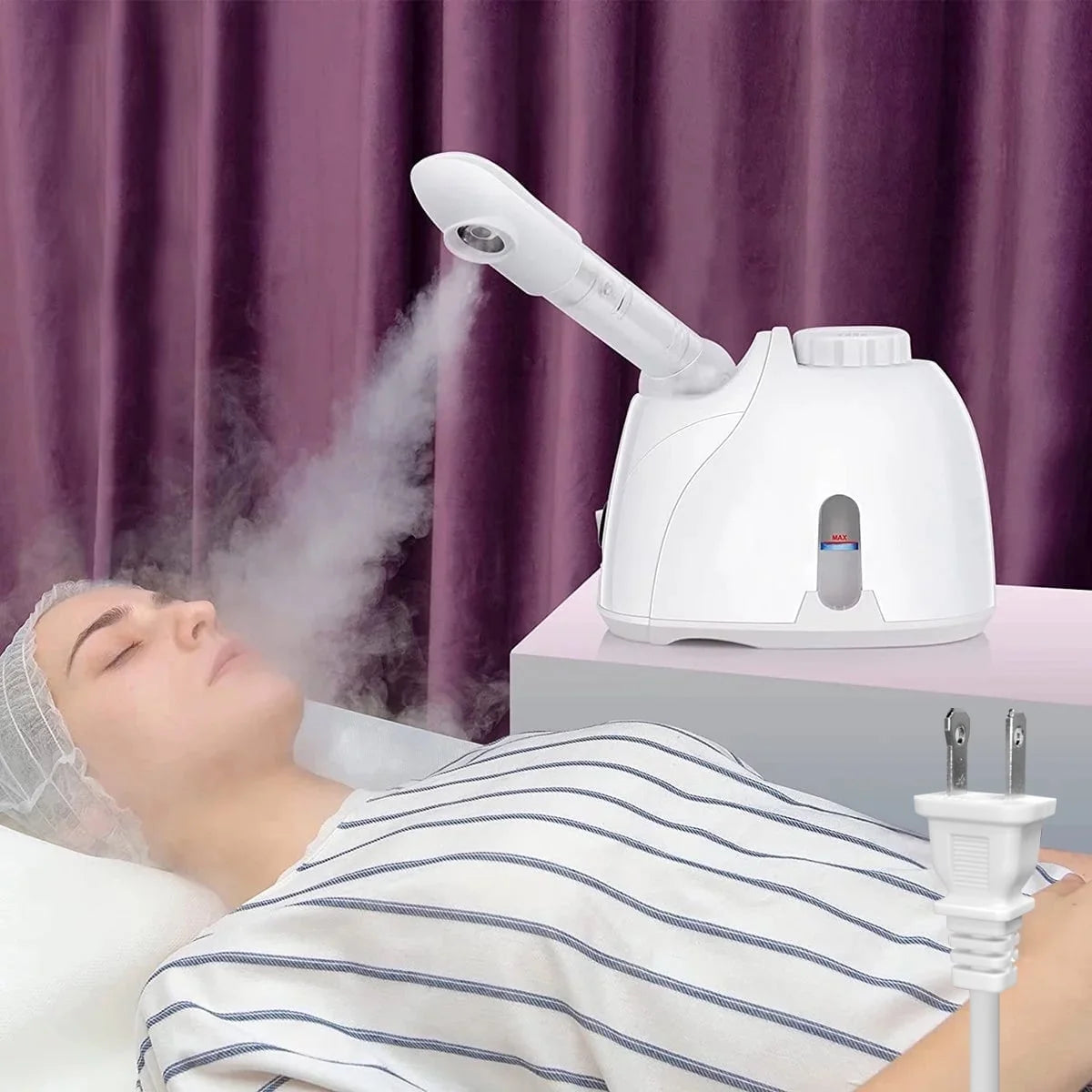 Fixdono Portable Facial Steamer, Nano Ionic Face Steamer with 180 Rotatable Sprayer, Warm/Cold Mist Portable Facial Steamer for Salon and SPA