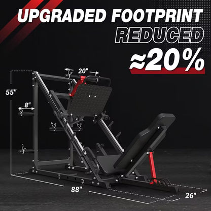 ER KANG Leg Press Machine, 45 Degree Leg Machine for Home Gym, Professional Leg Workout Machine Lower Body for Fitness and Strength Training