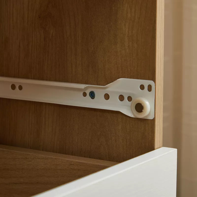 Resenkos Wood 6 Drawer Double Dresser for Bedroom, Chest of Drawers for Closet, Living Room, Hallway, Nursery, White&Rosewood