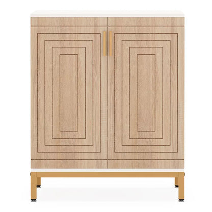 Lirago,31.5"L*14.96"W*37.4"H, Natural Shoe Cabinet with Gold Legs - Space Saving Entryway Organizer for 20 Pairs