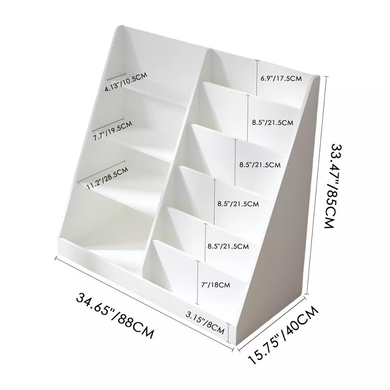 Fontoi Decorative Bookshelf, Modern 4 Tier Bookcase, Toy Storage Organizer for Toddlers' Playroom Nursery, White, 15.75"*33.47"*34.65"