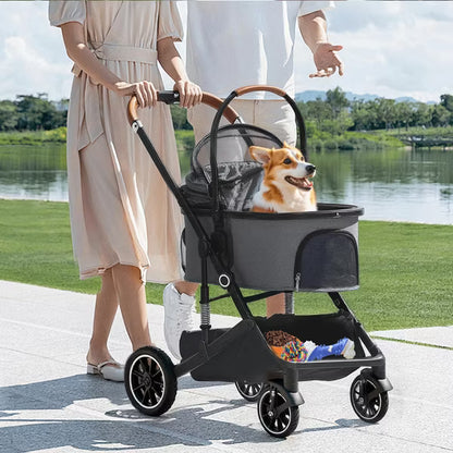 Kinder King 3-in-1 Pet Stroller for Dog, Folding Cat and Dog Stroller with Detachable Cradle