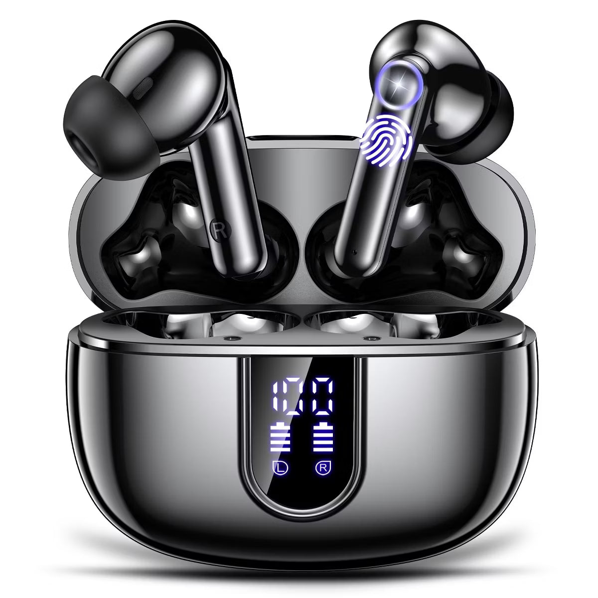 VEATOOL Wireless Earbuds Bluetooth 5.4 Headphones Deep Bass Hi-Fi Stereo Ear Buds in-Ear Earphones with Mic Clear Call, 60H Playtime Dual LED Display