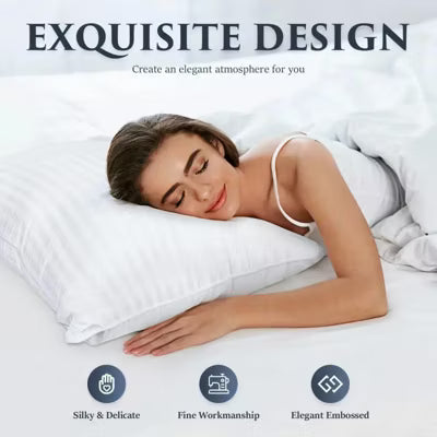 Heycuzi Bed Pillows 2-Pack Queen Size Luxury Hotel Pillow for Side and Back Sleeper Pillows for Bed with Cooling Cover